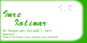 imre kolimar business card